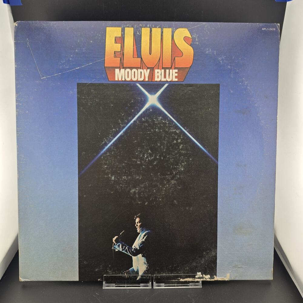 Elvis Presley Moody Blue Vinyl LP 1977 RCA AFL1-2428 Translucent Blue Wax VG+
